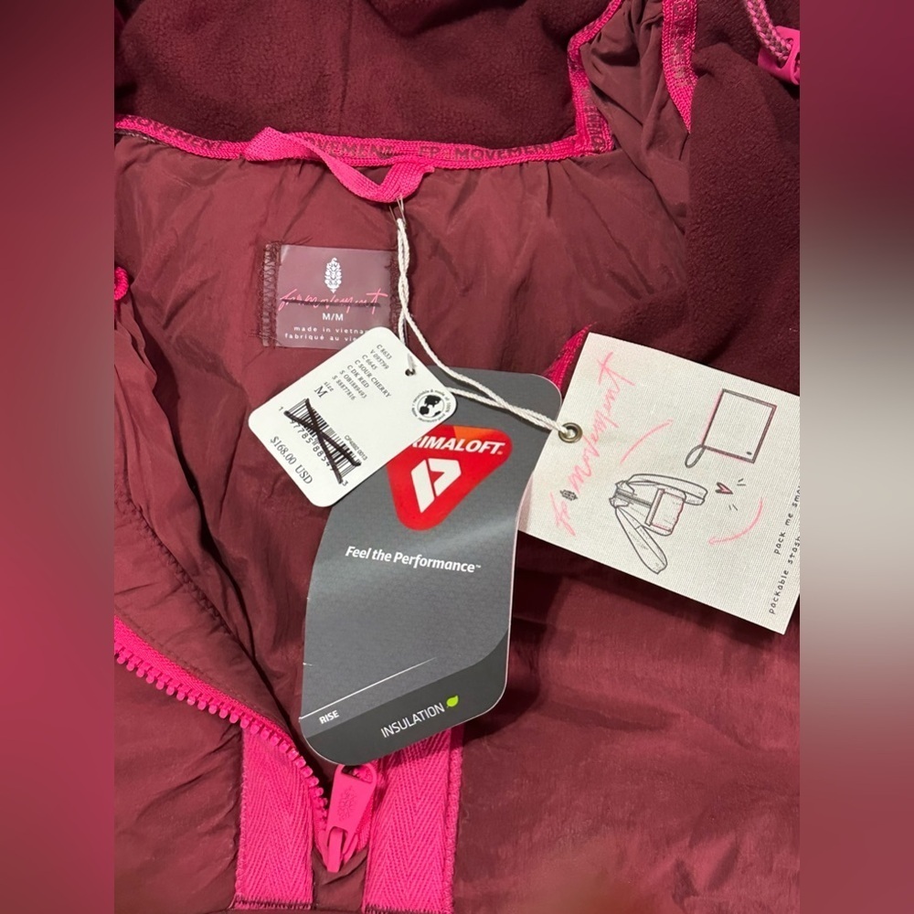 NWT FP Movement In A Pillow Water Resistant Packable Puffer Anorak Sour Cherry - Picture 11 of 16